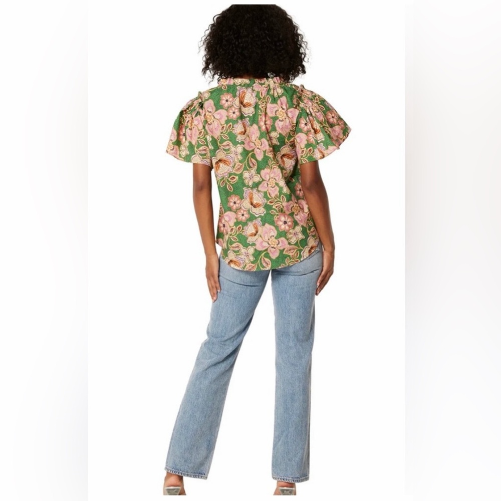 Misa Los Angeles Suparna Floral Blouse in Kelly Blossoms Size Medium - Picture 2 of 7